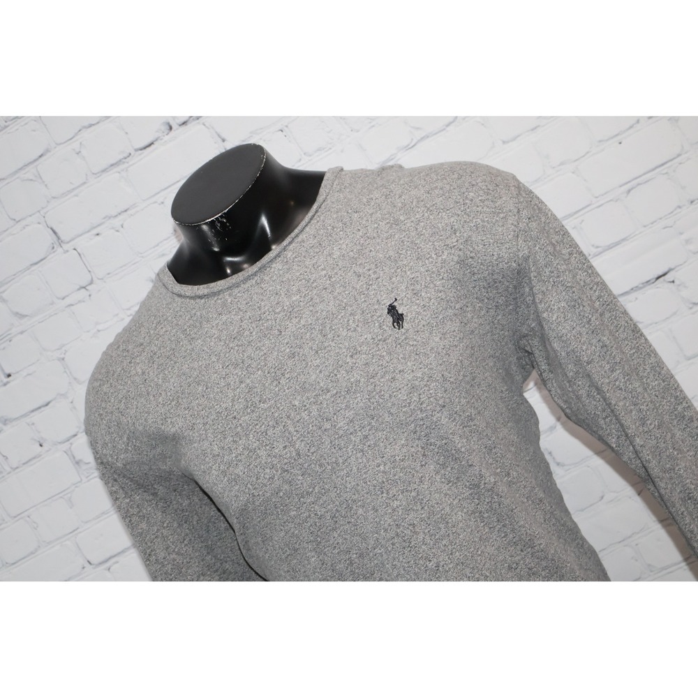 Polo Ralph Lauren T-Shirt Mens Large Gray Long Sleeve Crew Neck Pony Logo